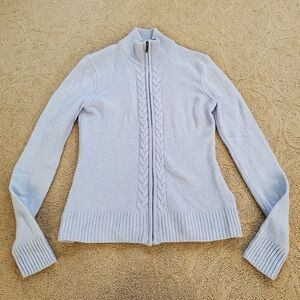 Brooks Brothers Soft Blue Cowl Neck Sweater small Cardigan
